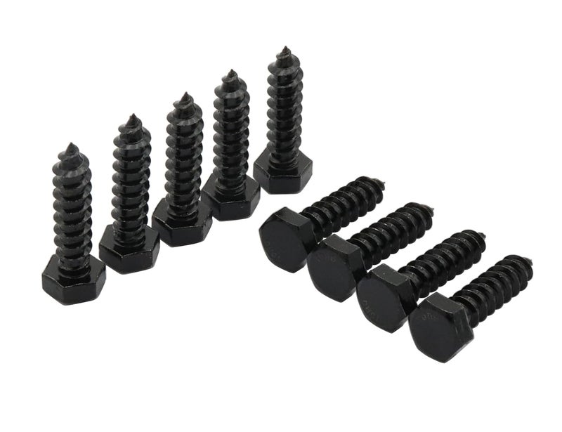 LBY 12pcs Lag Screws, 3/8" x 1-1/2" Hex Head Lag Screws Bolts (with Washers), Heavy-Duty Wood Screws for Decking & Structural Fastening, 304 Stainless Steel, (Black) - Image 1